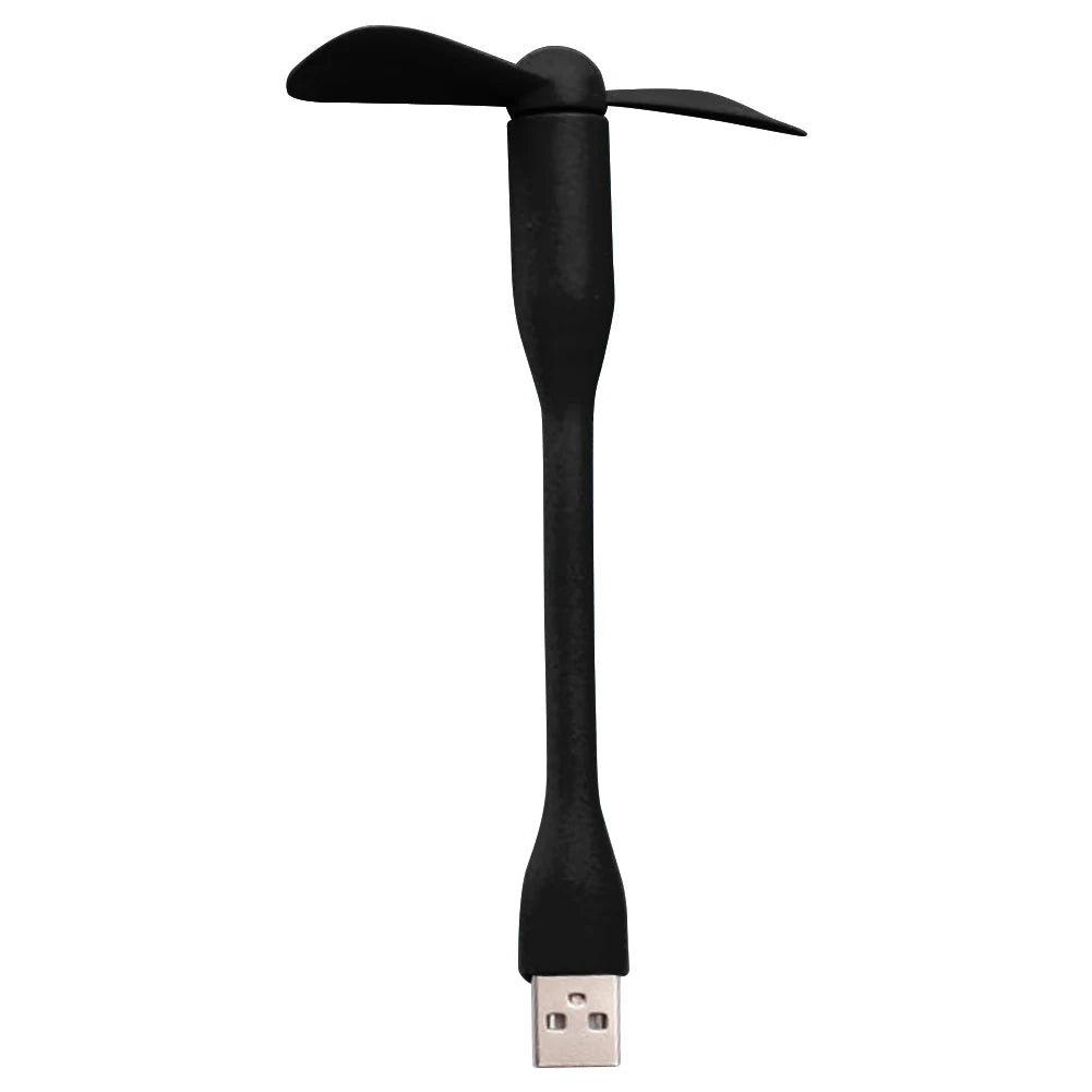 Flexible Portable Mini Fan for Power Bank Notebook Computer Summer Travel Cooling Cooler Mobile Phone USB Cooler Fan Qme black
