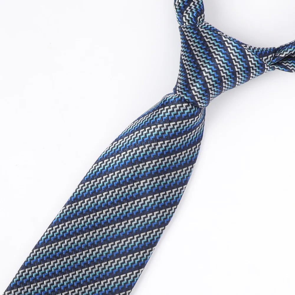 100 Silk Tie Striped Necktie Classic Plaid Ties Men Grey Beige Blue Qme RT8