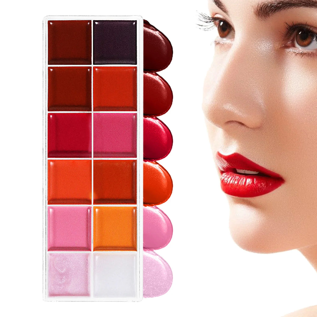 Lip Gloss Palette 10 Colors Jelly Cream Smooth Glosses Tonedd Frozenn Qme
