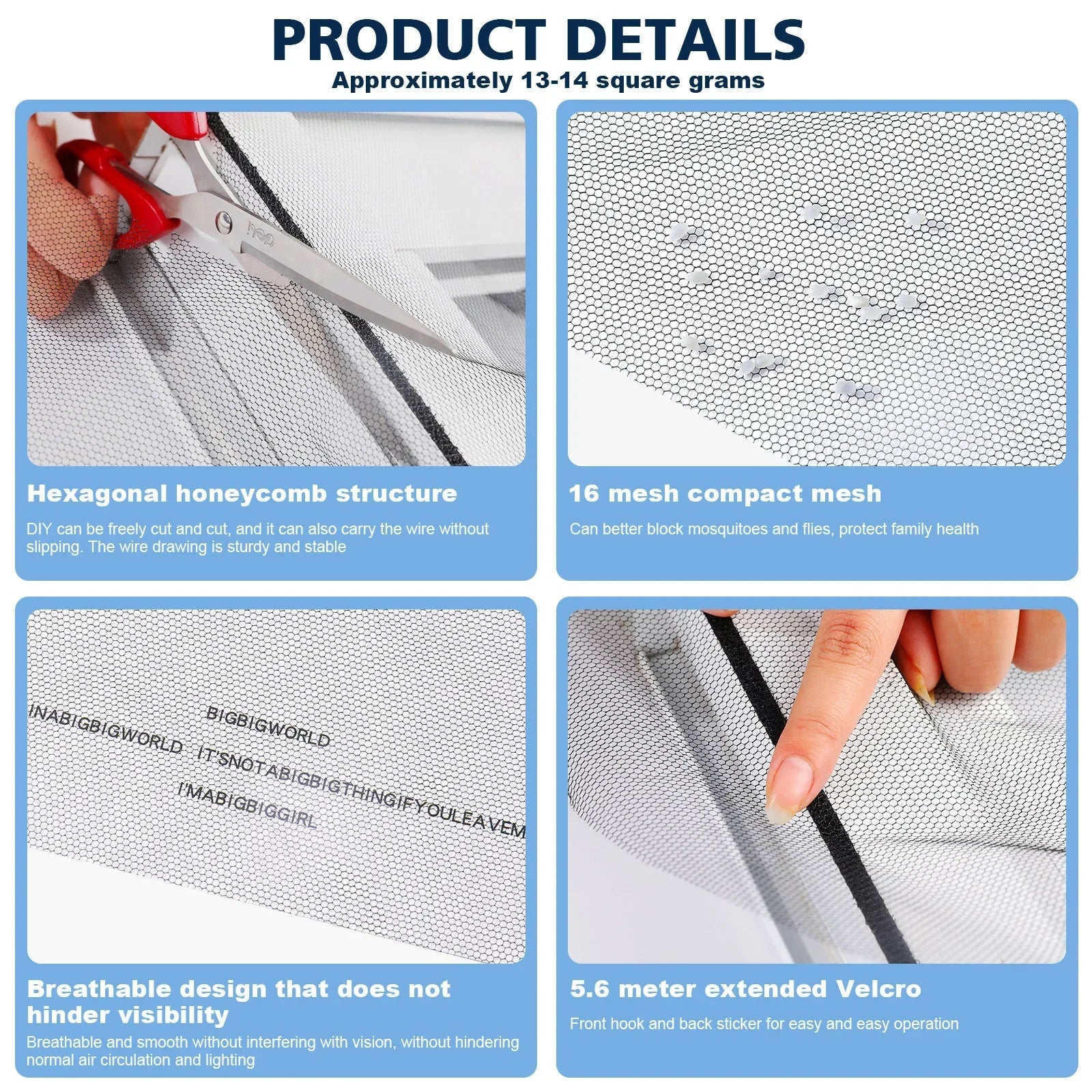 Anti Fly Mosquito Net Window Screen Mesh Adhesive Mosquito Insect Flying Bug Net Curtains for Kitchen Windows Home Protector Qme