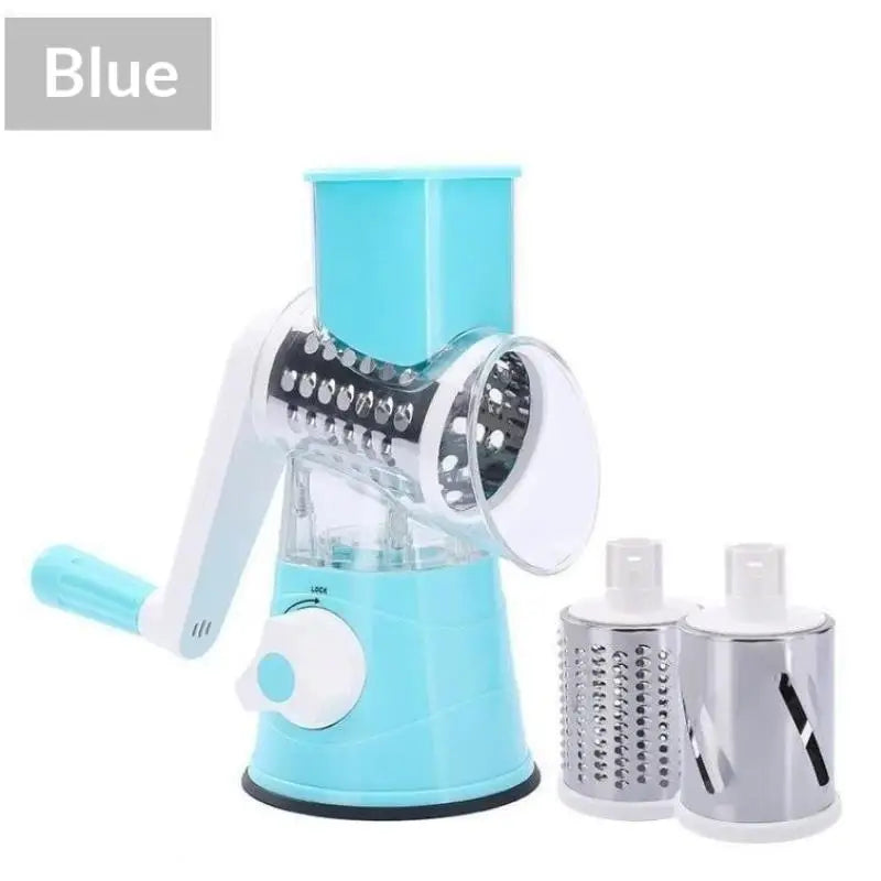 Manual Rotary Vegetable Slicer Grater Multiple Blades Easy Clean Home Qme D