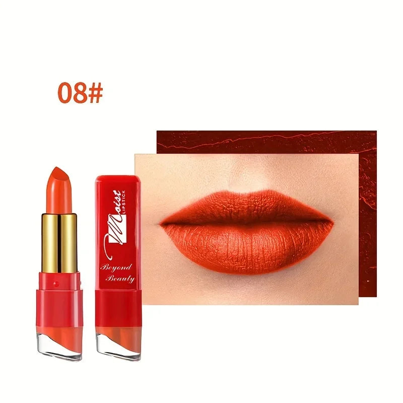 12 Colors Creamy Moisturizing Lipstick Long Lasting Leaning Tower Qme 08