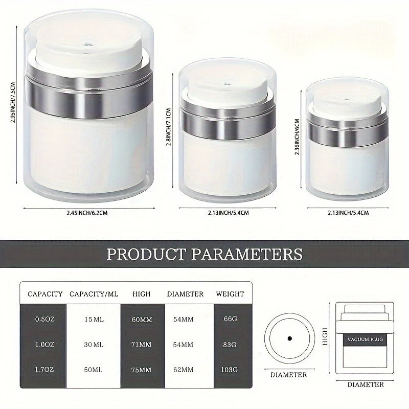1pc Air Pump Tank, Empty Cosmetic Tank Container And Pump, Reinflatable Travel Lotion Tank And Lid Moisturizer, Skin Cream Qme