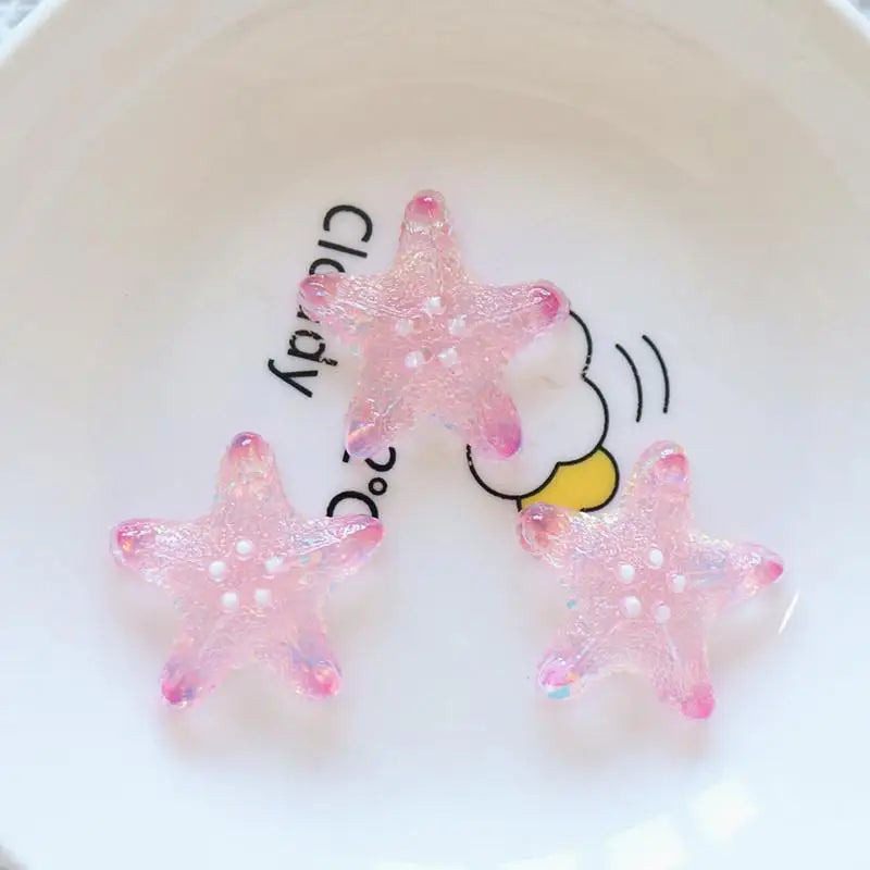 10pcs Mini Kawaii Cute Star Shell Flat Back DIY Scrapbook Party Hairpin Accessories Home Decoration Craft Qme StyleA