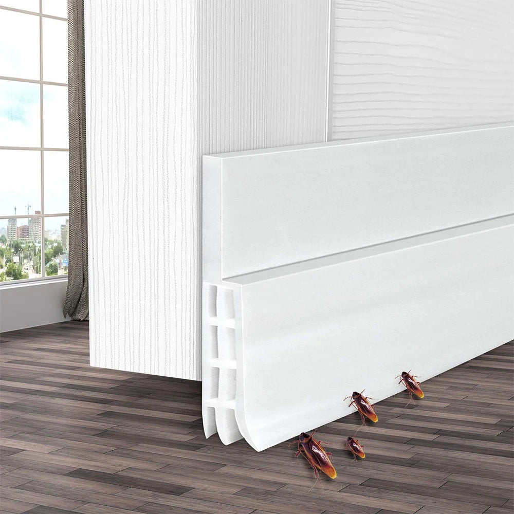 1m Porous Windproof Sealing Strip Adjustable Soundproof Anti-Cold Gap Door Bottom Weather Strip Flexible Self Adhesive Strip Qme