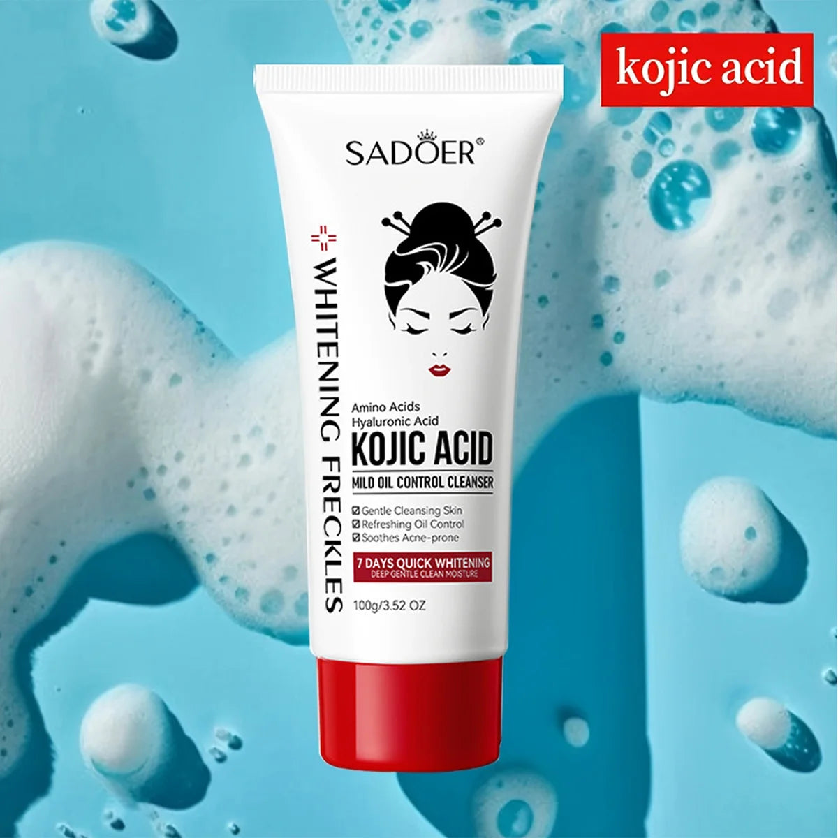Kojic Acid Whitening Deep Cleansing Milk Moisturizing Oil Control Qme