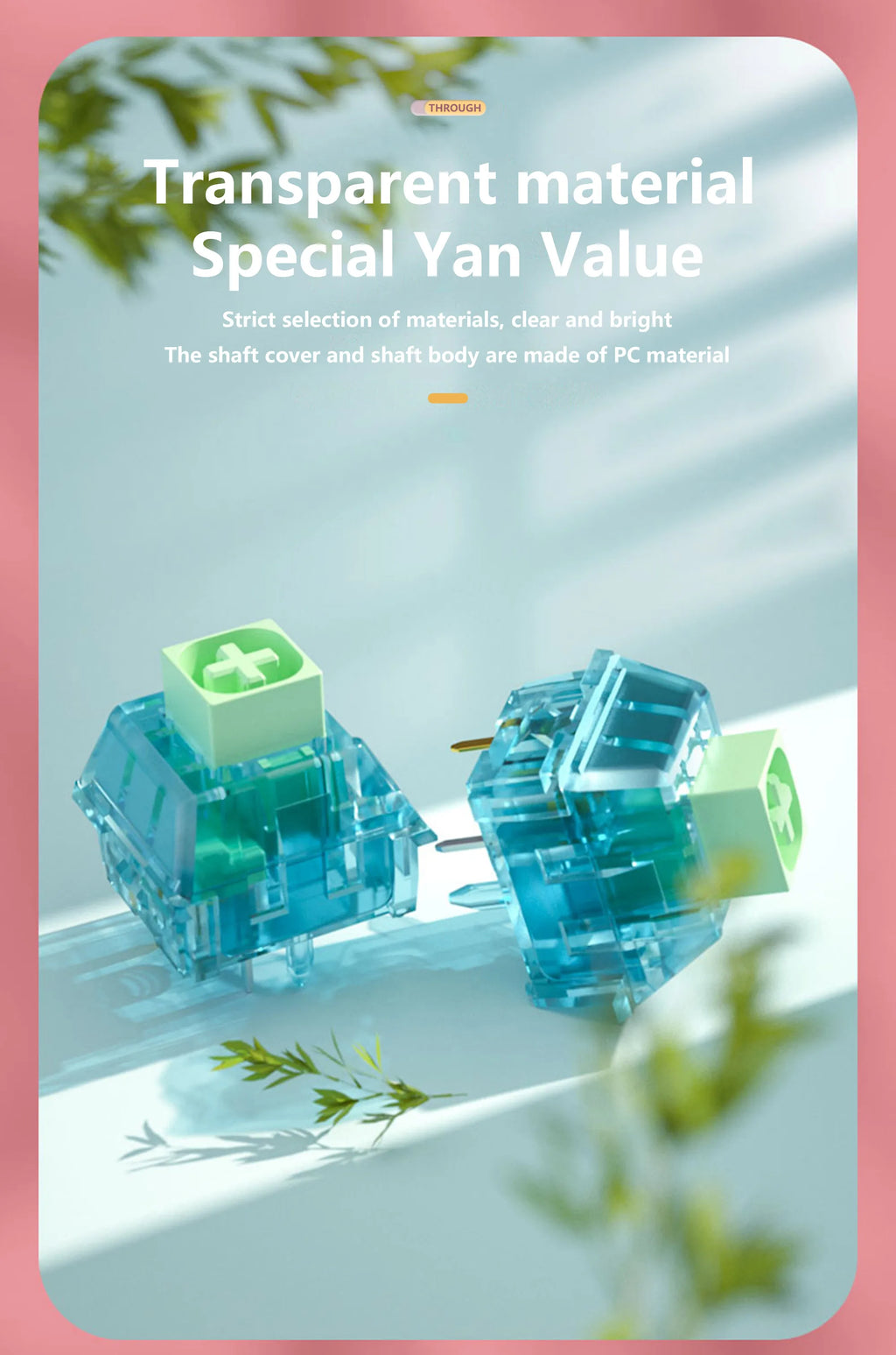 Kailh BOX Zhixia Switch Ethereal Sound Paragraph Class Cyan Switch Crisp Pre Lubricated Mechanical Keyboard Switch 5-Pin POM DIY Qme