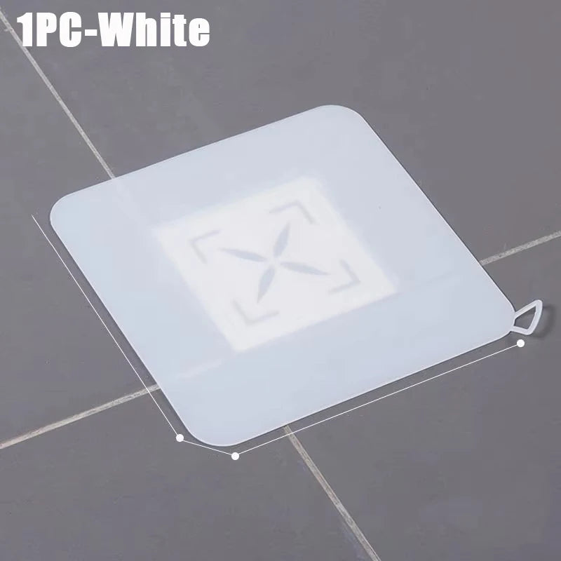 Silicone Floor Drain Deodorant Cover Bathroom Deodorant Insect-proof Seal Household Sewer Pipe Sink Anti-smell Floor Cover Qme 1PC White 12cmx12cm