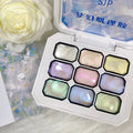 9 Colors Aurora Pearl Effect Solid Adhesive Gel Nail Polish Gradient Qme 1 PCS
