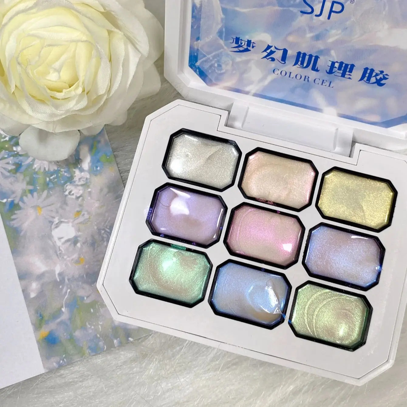 9 Colors Aurora Pearl Effect Solid Adhesive Gel Nail Polish Gradient Qme 1 PCS