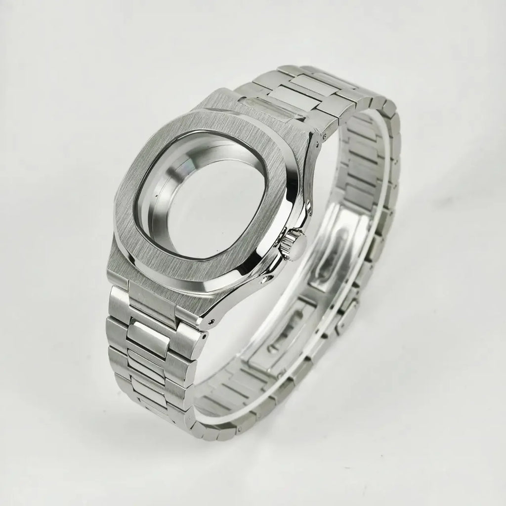 39.5mm Watch Cases Watchband Parts Sapphire Crystal Glass For Modified Nautilus nh34 nh35 nh36,38 Movement Dial Waterproof Qme