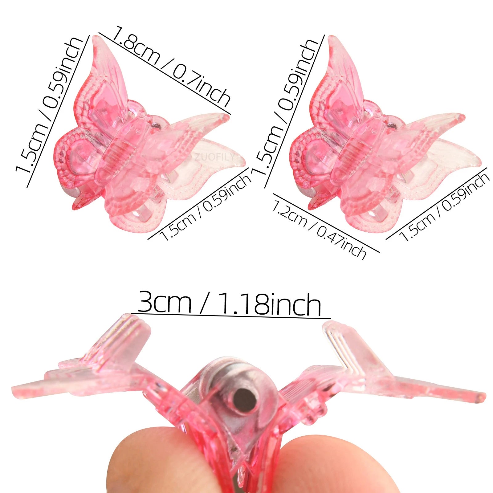 10Pcs Colorful Butterfly Hair Clips Grip Claw Barrettes Mini Gradient Color Hairpin Hair Styling Accessories Tool for Girls Qme