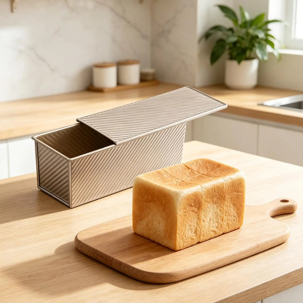 Bread Loaf Pan Lid Non-stick Corrugated Easy Release Carbon Steel Qme