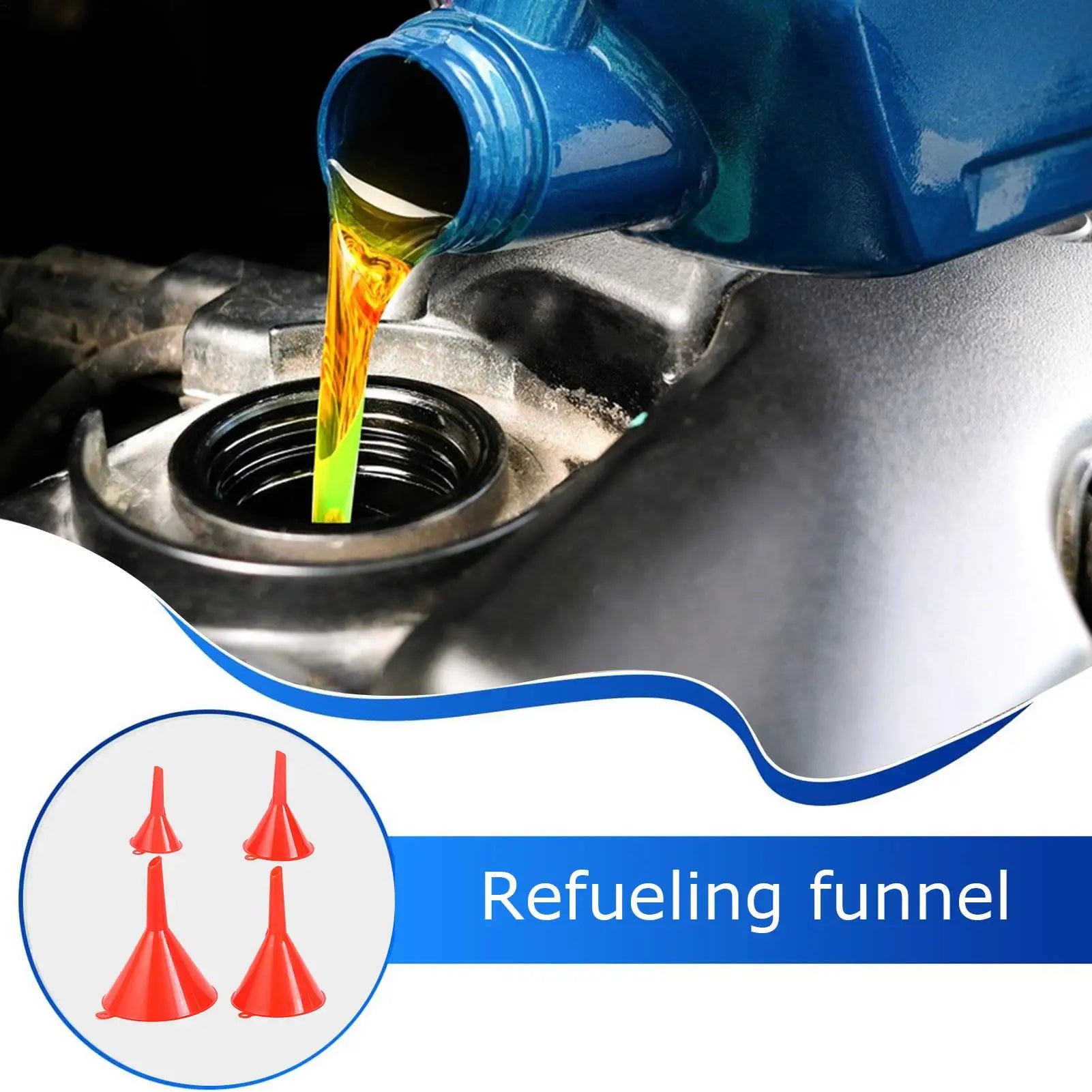 Funnels for Filling Bottles Portable Flexible Tool 4 Pieces Car Oil Funnel Tool for Kitchen Laboratory Garage Car Vehicle Indoor Qme