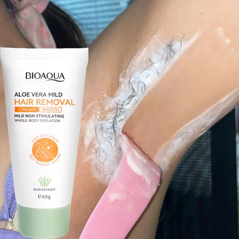 Aloe Vera Hair Removal Cream Gentle Painless Depilation For Armpit Leg Arms Body Mild Non Irritating Hair Remover Men Women 60g Qme 1pc
