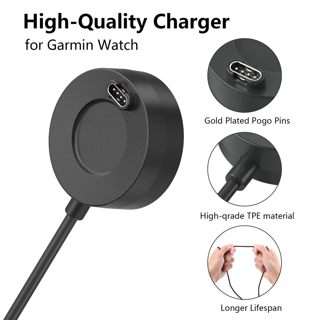 Charger For Garmin Vivoactive 3 4 4S/Fenix 5 5S 5X 6 S 6X/Venu 2 2S Sq Magnetic Charger For Forerunner 945 245 45 Charging Cable Qme