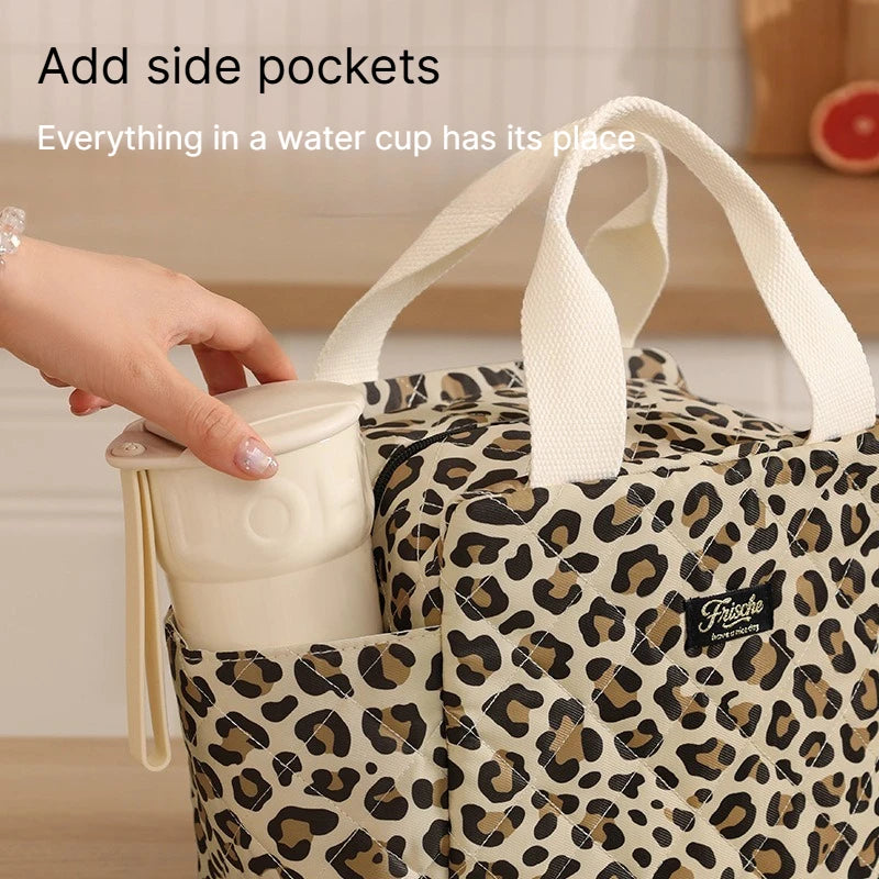 B Large Capacity Insulated Lunch Bag Portable Fashion Thermal Cooler Tote For Office Commuting Picnic Outdoor Daily Use Qme