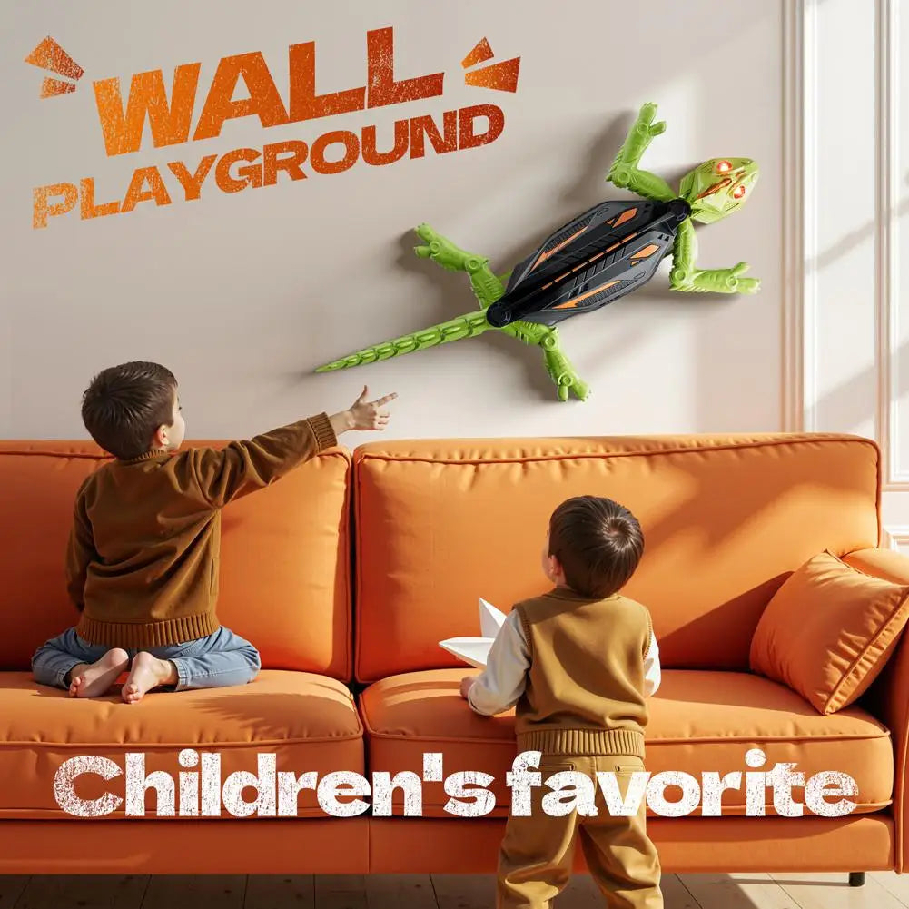 Realistic Biomimetic RC Wall Climbing Lizard Robot Toy, Remote Control Gecko that Climbs Glass & Smooth Walls Home Family Toy Qme