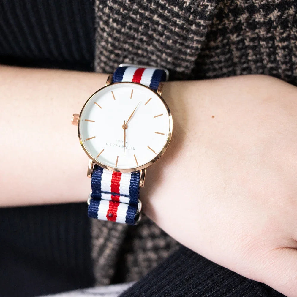 Durable Striped Nylon Wristband Bracelet Style Watch Band 18MM 20MM 22MM 24MM Universal Strap for Sport Casual Watches Qme