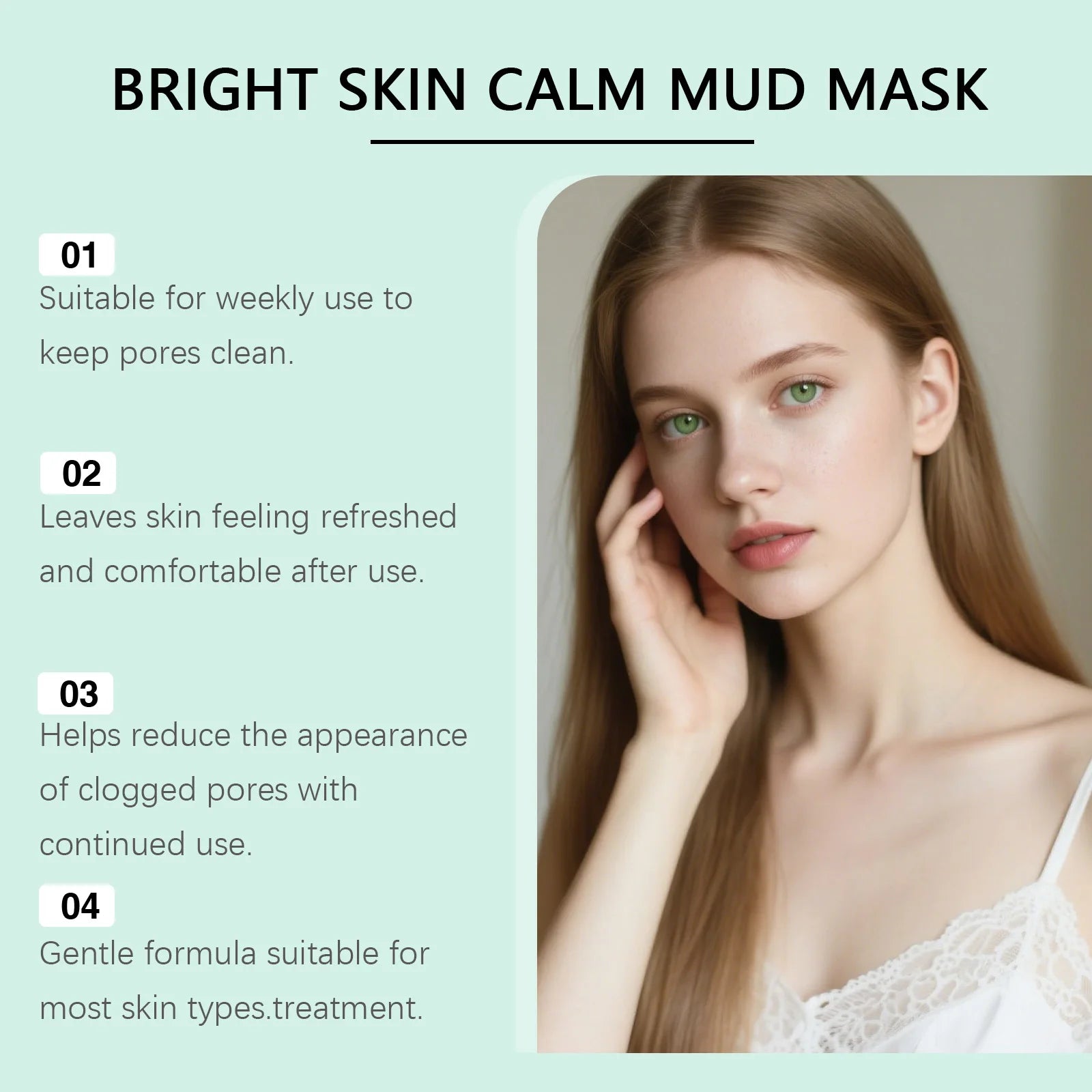 Tea Tree Clay Mask Cleaning Pore Purifying Blackhead Removal Control Oil Brightening Skin Care Facial Cleansing Mud Mask Qme