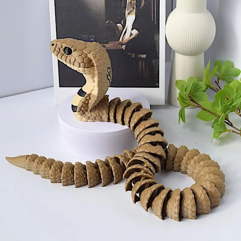 Snake Ornaments Tabletop Display 3D Printed King Cobra Statue Qme