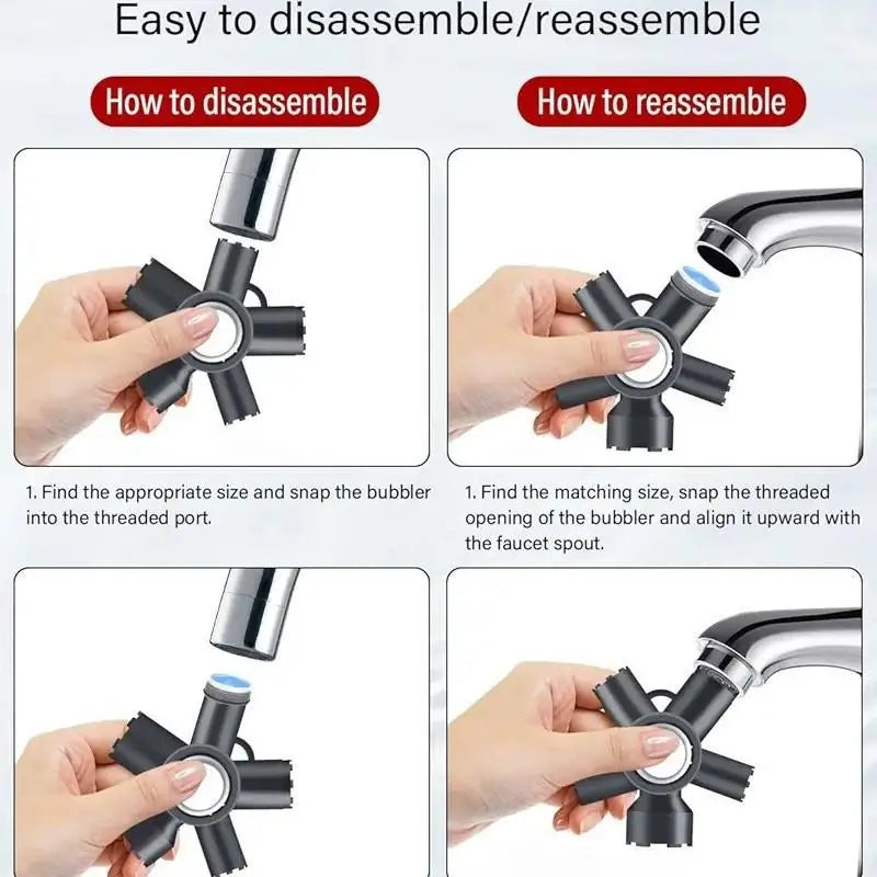 1Pcs Faucet Aerator Key 10 In 1 ABS Faucet Aerator Removal Tool For Threaded Aerator/Aerator With Housing Cut Edge&Round. Qme