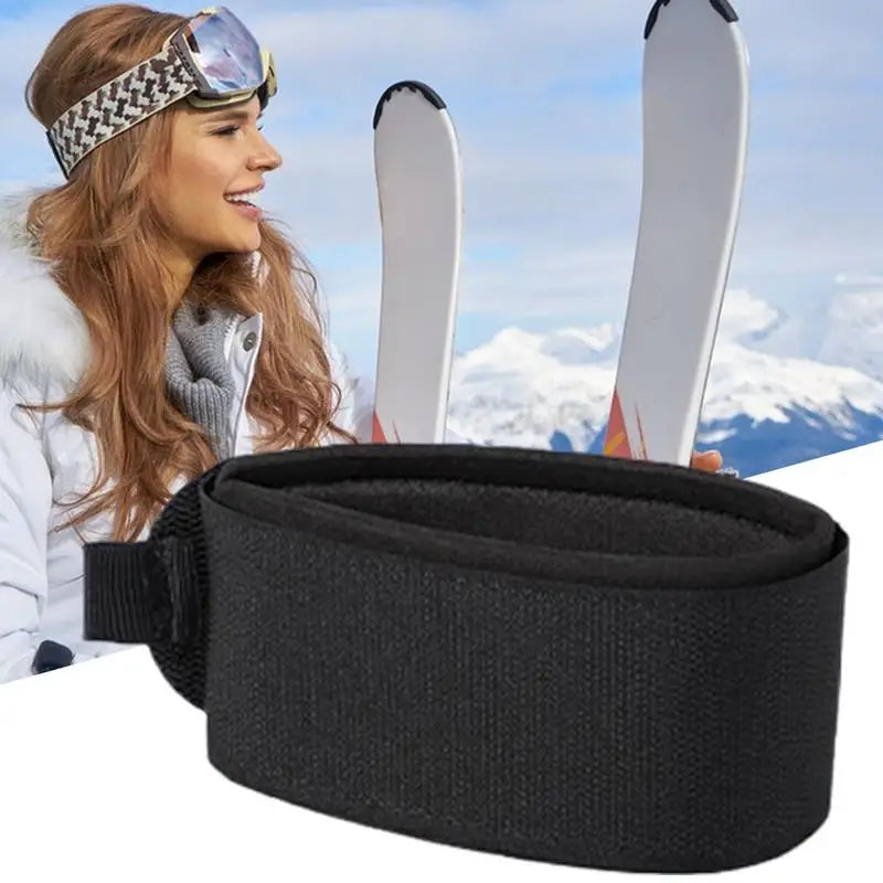 Adjustable Ski Wraps Ties Ski Fasteners Soft Ski Straps Ski Accessories With EVA Protective Pads Ski Wraps For Skiing Qme