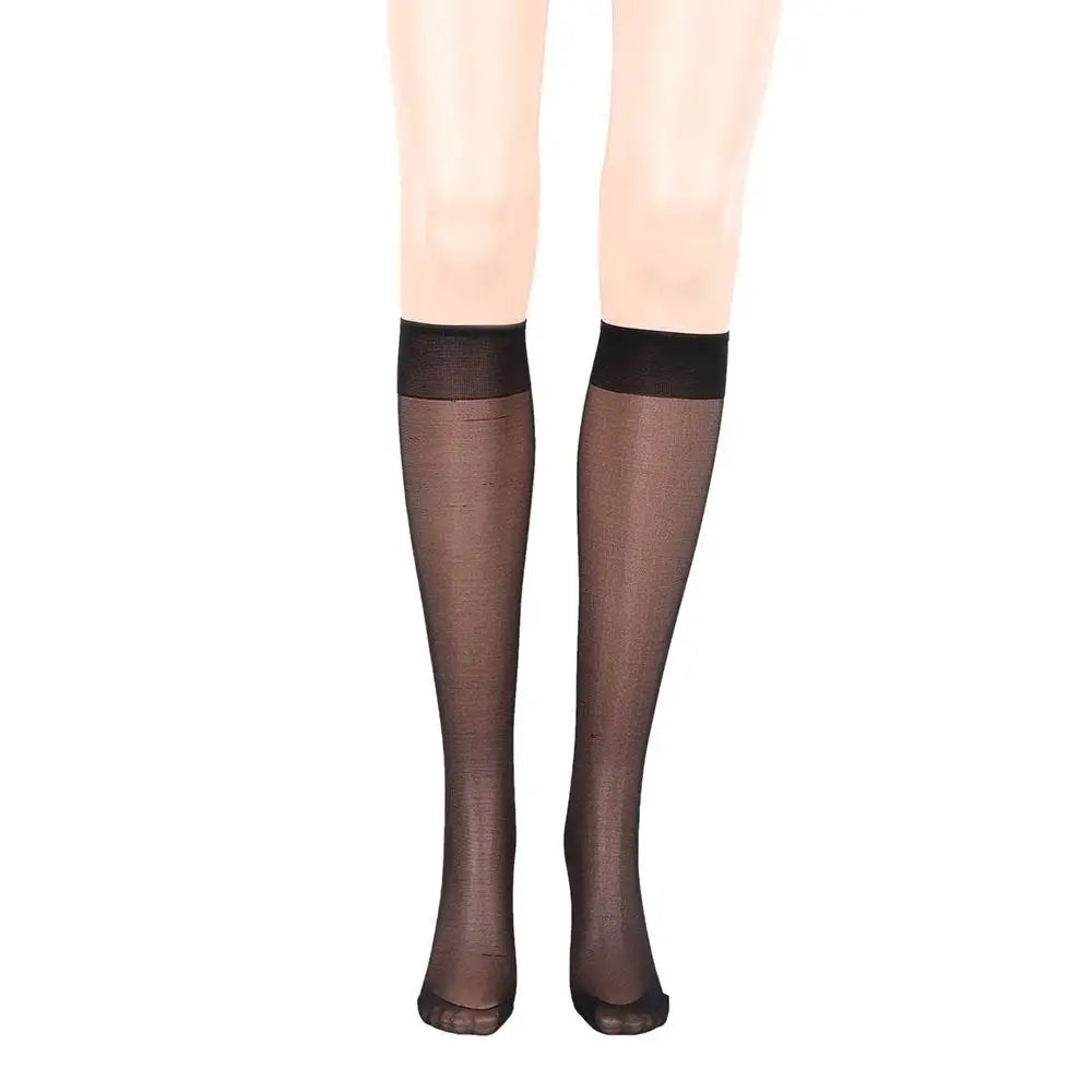 Solid Summer Ladies Transparent Sexy Socks Thigh Stocking Long Tights Qme Black One Size
