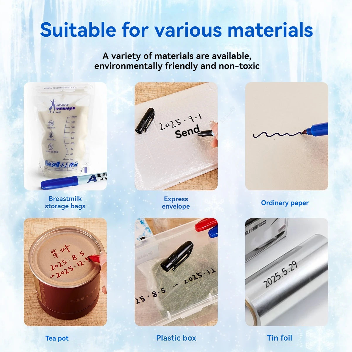 Antifreeze Oily Marker Pens - Quick Dry Waterproof Markers Non-toxic for Plastic,Wood, Rocks, Metal, Canvas, Art Supplies Qme