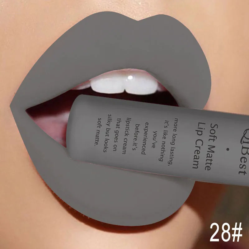 QIBEST Matte Liquid Lipstick Waterproof Lasting Velvet Lip Gloss Tint