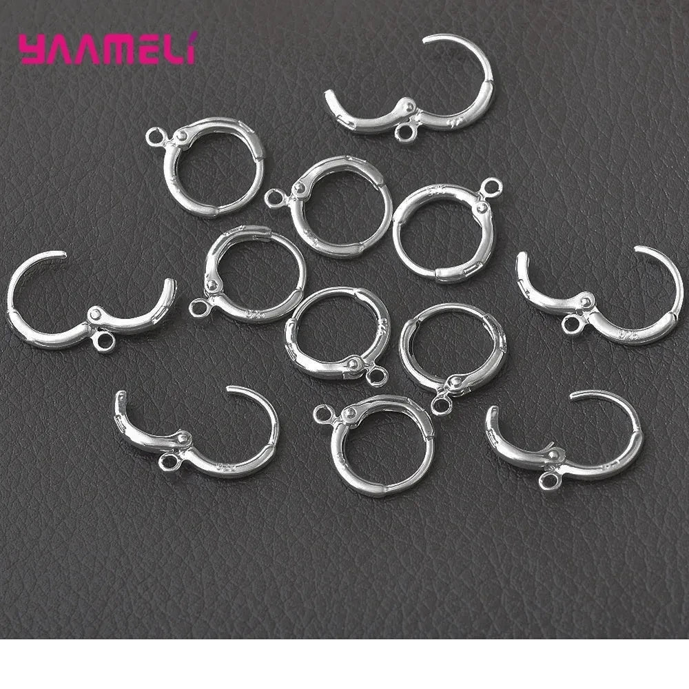 20PCS Fashion Earring Components 925 Sterling Silver Stamp Jewelry Fittings DIY Handmade Ear Findings Accessory Qme