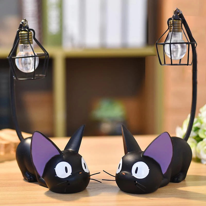 Miniature Cat LED Night Lamp Creative Resin Animal Kitty Table Qme