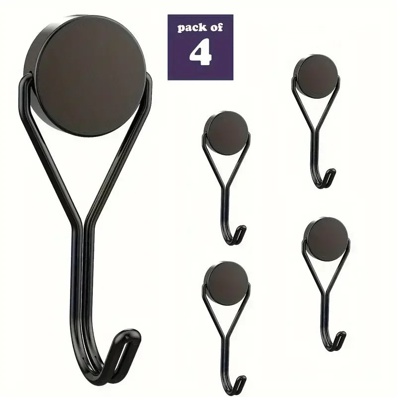 4Pcs kitchen Versatile Heavy-Duty Magnetic Hooks - 26Lbs Swivel Neodymium Magnets - Multipurpose Hanging Solutions for Home Qme