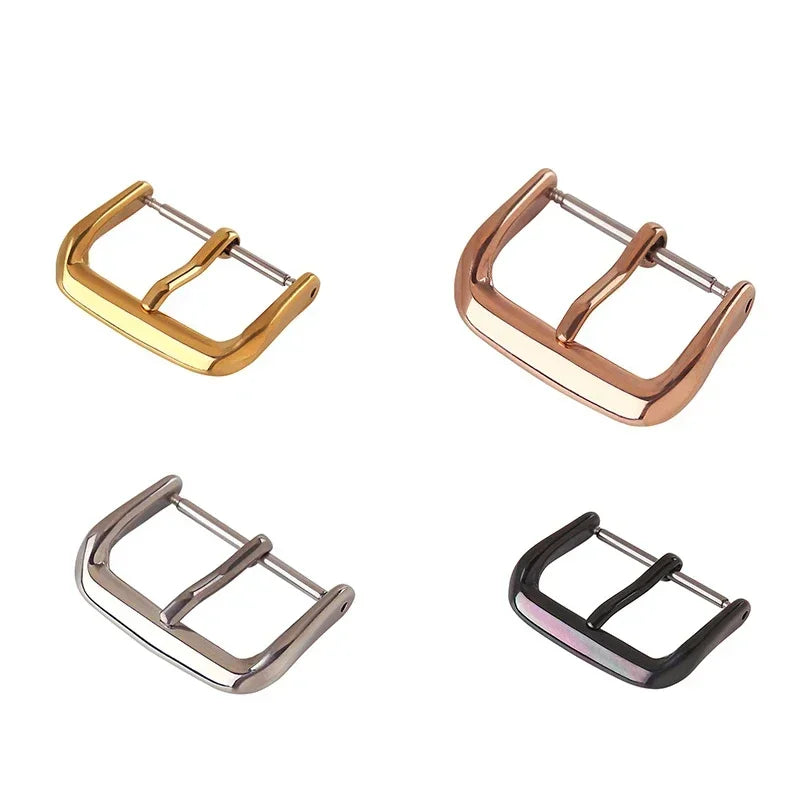 Stainless Steel Watch Pin Buckle 8/10/12/14/16/18/20/22/24mm Replace Metal Silver Black Watchbands Strap Clasp Watch Accessories Qme