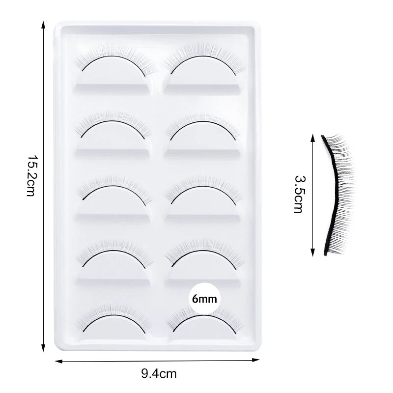 NATUHANA Plastic Training False Eyelash Extension Handmade Practice Qme white 6mm
