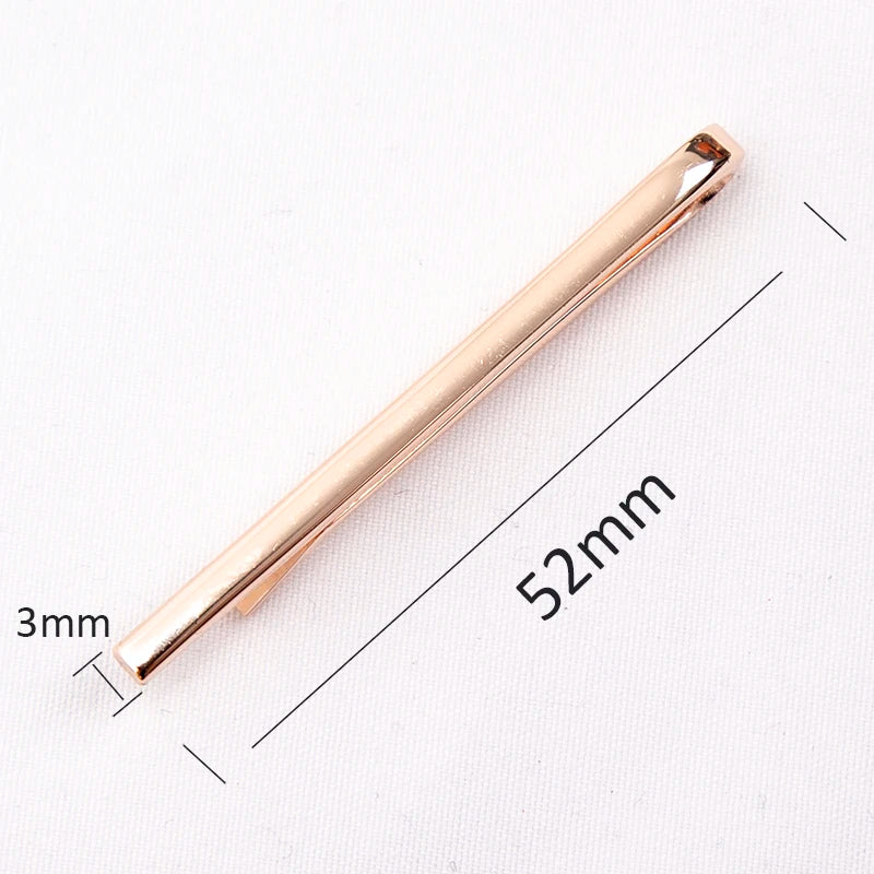 Tie Clips Men Fashion Luxury Metal Gold Tone Simple Bar Clasp Necktie Qme