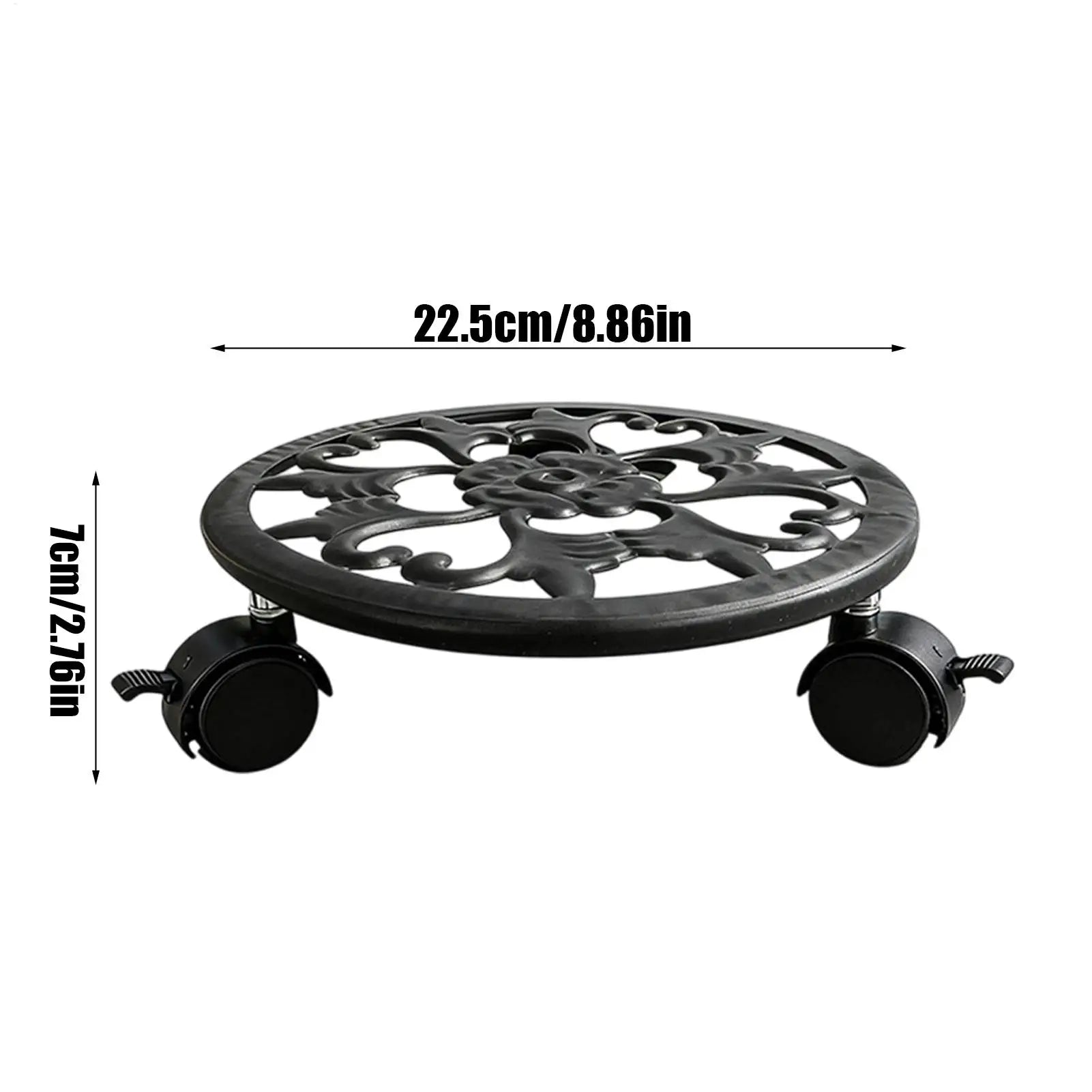 Plant Rollers with Wheels Heavy Duty Metal Planter Tray Plant Roller for Indoor Outdoor Patio Garden Balcony Moving Display Qme
