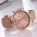 Classic Color Disc Belt Wrist Watch Dopamine Color Multicolor Available Geneva Couple Quartz Watch Qme khaki