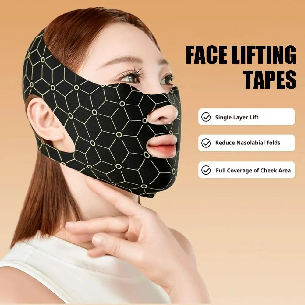Face Lifting Tapes Mask Adjustable Toning Belts Reusable Chin Strap Qme