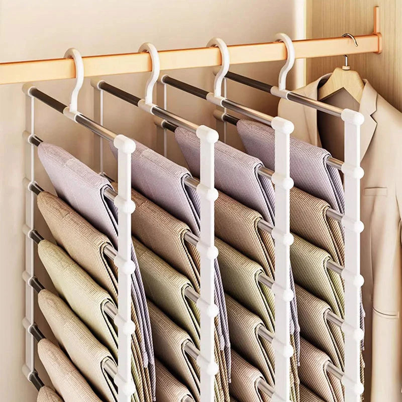Foldable Trouser Rack Save Wardrobe Space Ladder Hangers Closet Qme