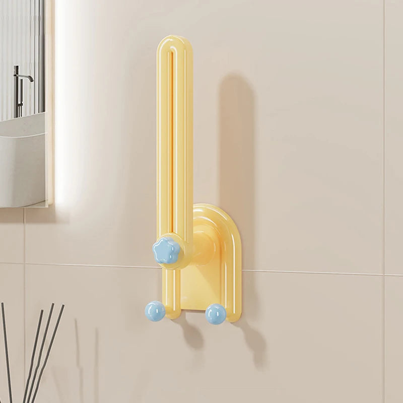 Scrunchies Storage Rack Kitchen Plastic Hairband Hook L-shape Space Qme Yellow