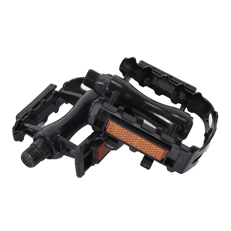 1Pair Bicycle Pedals Alloy Platform Footrest Flat Mountain Paddle Qme Black