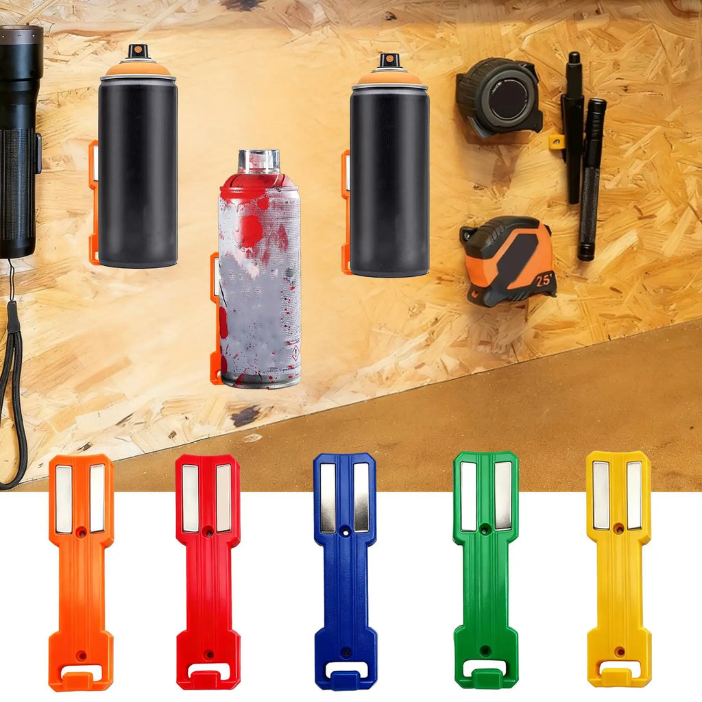 NEW 1PC Magnetic Spray Can Holder Bottle Organizer Wall Mount Spray Paint Rack For Garage Tool Case Workplace Workshop Basement Qme