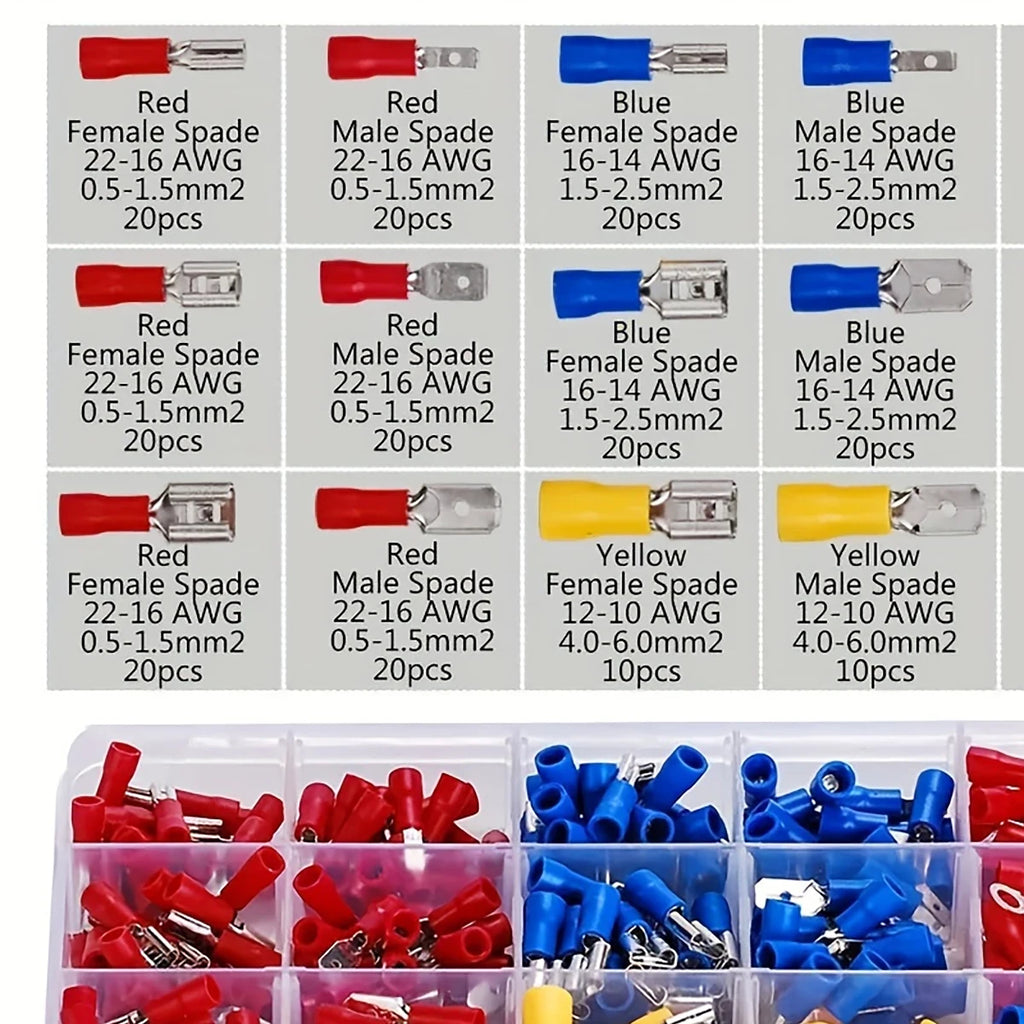 280 Crimping Insulated Cable Connectors Docking Ring Fork Tabs Wire Qme