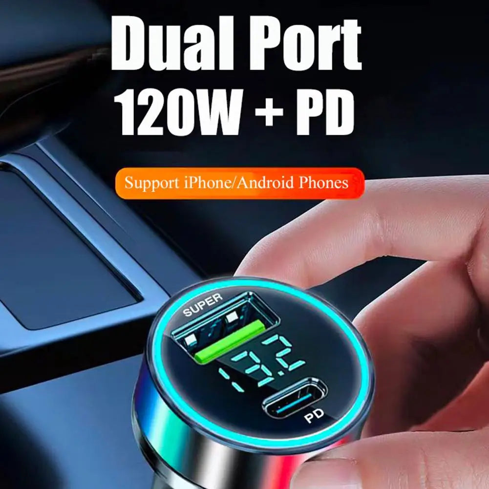NEW PD 20W Car Charger Super Fast Charge Adapter Type C USB 120W Portable For IPhone 14 Pro Max 13 12 11 IPad Airpods OnePlus Qme