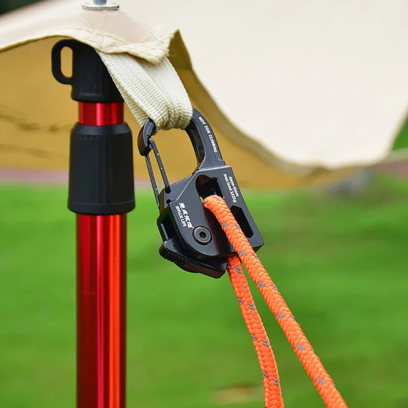 Rope Tightener Camping Ropes Buckle Self-locking Carabiner Aluminum Qme