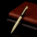 1 Pc Business High-end Metal Rotating Ballpoint Pen, 1.0mm Medium Ball Point Black Ink,Durable,Smooth Writing Office Supplies Qme Gold