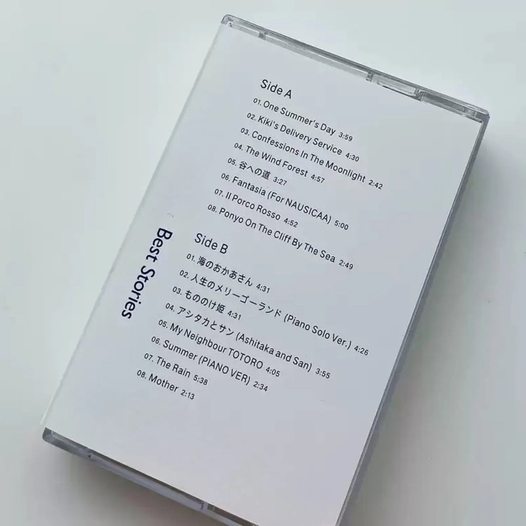 Retro Japanese Healing Music Cassette Tape, Minimalist Line Art Themed Cover, Instrumental Track Collection Qme