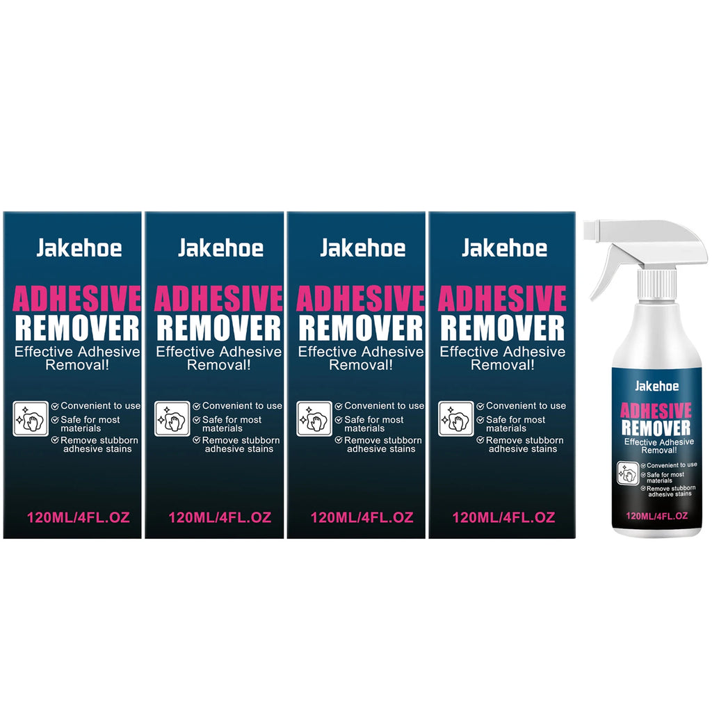 Adhesive Remover Spray Removing Tape Label Residue Fast-Acting Formula Non-toxic Convenient Daily Sticker & Glue Residue Cleaner Qme 4 x 120ml Boxed