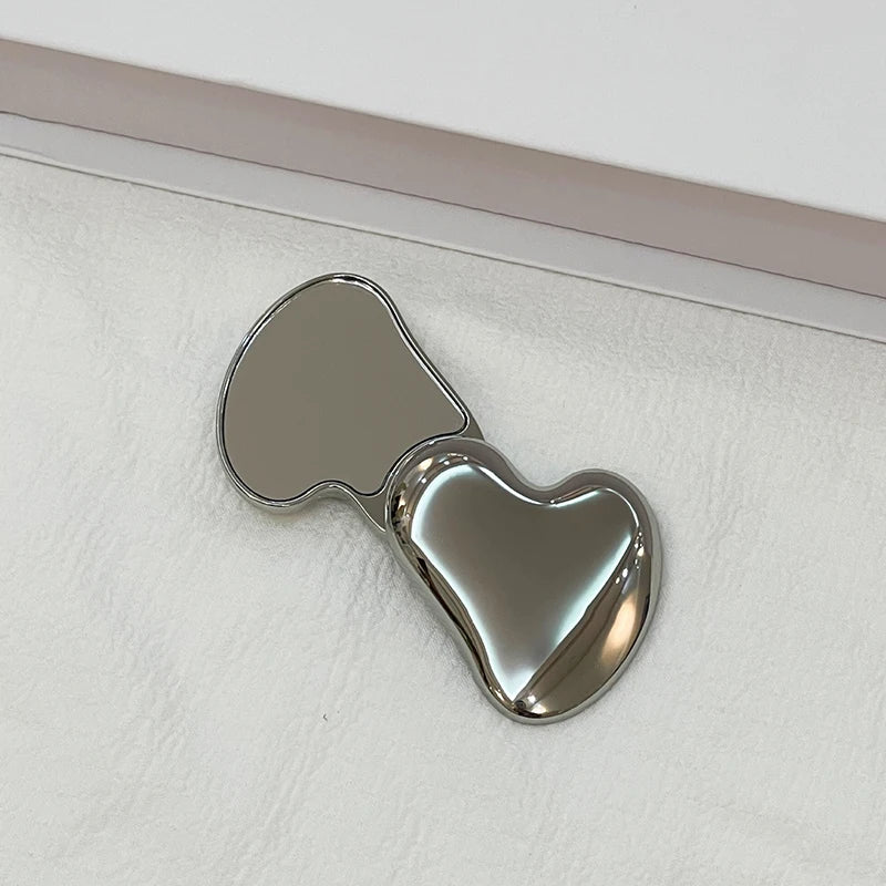 Heart Shape Makeup Mirror Girl Cute Small Portable Student Rotating Qme